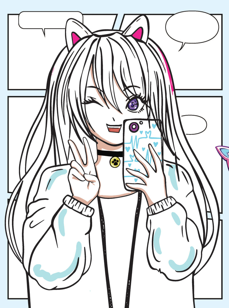 Colour Your Own Manga Book 4  With Free Manga Colouring Poster Age 4+