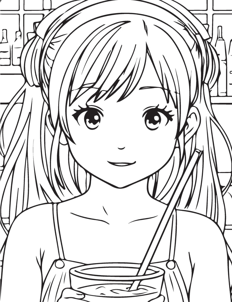 Colour Your Own Manga Book 1  With Free Manga Colouring Poster Age 4+