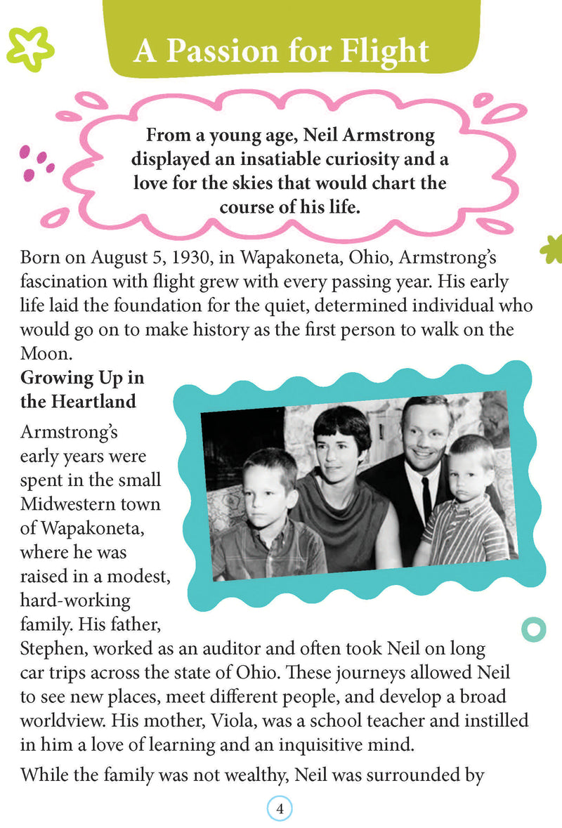 Neil Armstrong  Icons of Inspiration  Illustrated Biography for Kids Age 6 - 12 Years