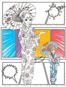 Colour Your Own Manga Book 2  With Free Manga Colouring Poster Age 4+