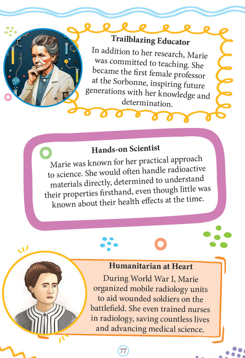 Marie Curie  Icons of Inspiration  Illustrated Biography for Kids Age 6 - 12 Years