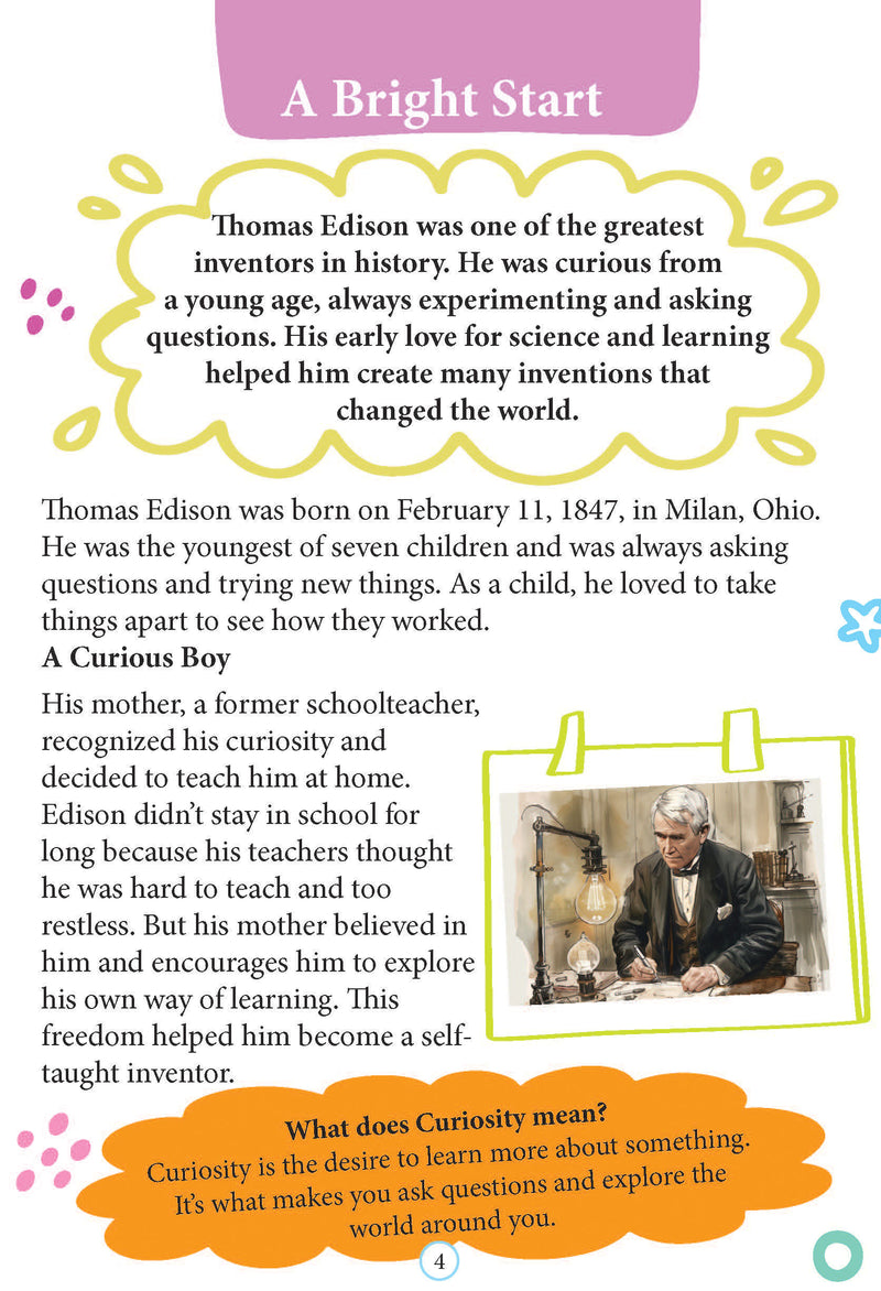 Thomas Edison  Icons of Inspiration  Illustrated Biography for Kids Age 6 12 Years