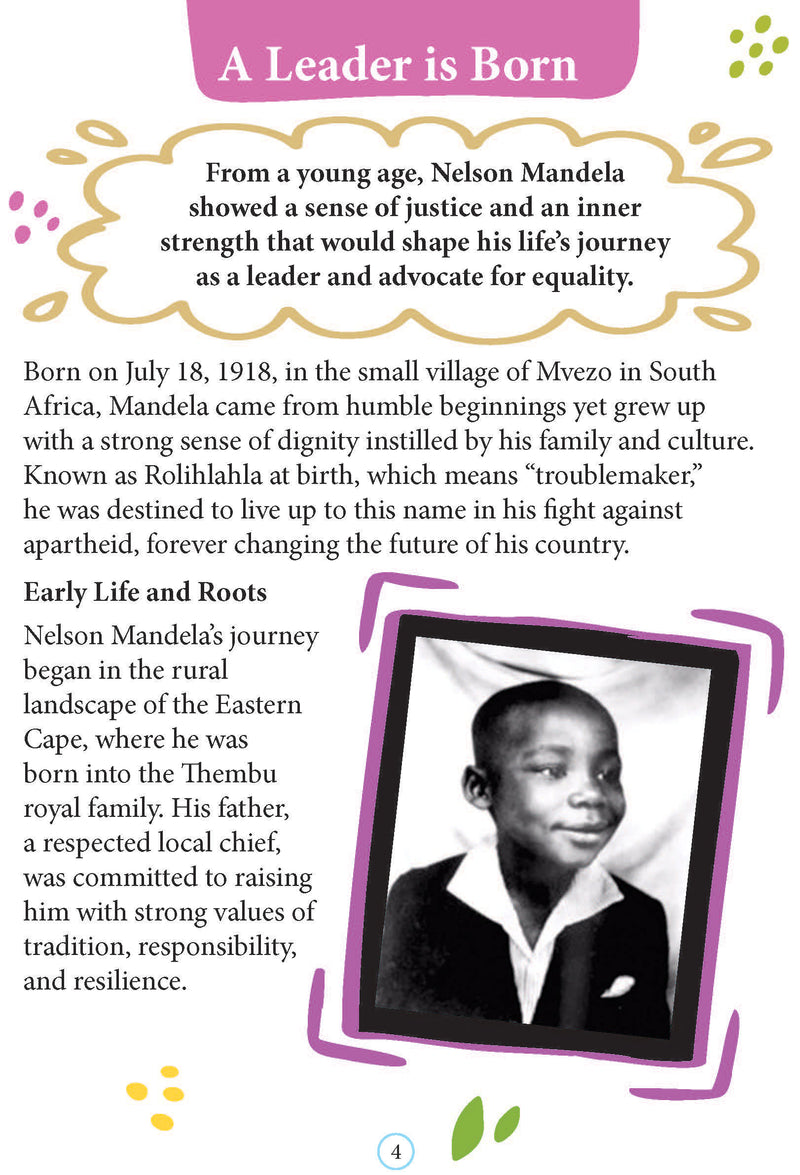 Nelson Mandela  Icons of Inspiration  Illustrated Biography for Kids Age 6 - 12 Years