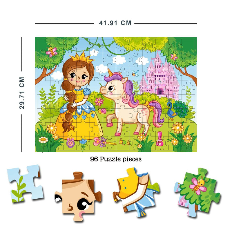 Little Princess Jigsaw Puzzle for Kids – 96 Pcs | With Colouring & Activity Book and 3D Model  Children Book, Kid Book