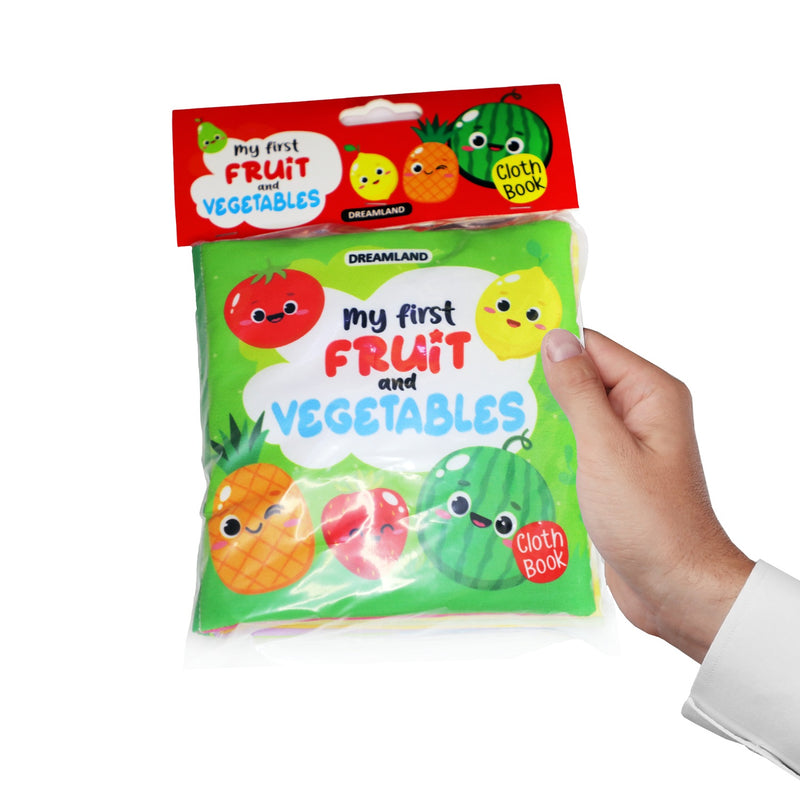 Baby My First Cloth Book Fruit and Vegetables with Squeaker and Crinkle Paper, Non-Toxic Early Educational Toy for Toddler, Infants  : Children Cloth Books Book By Dreamland
