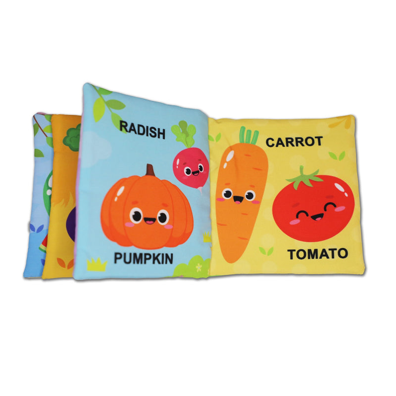 Baby My First Cloth Book Fruit and Vegetables with Squeaker and Crinkle Paper, Non-Toxic Early Educational Toy for Toddler, Infants  : Children Cloth Books Book By Dreamland