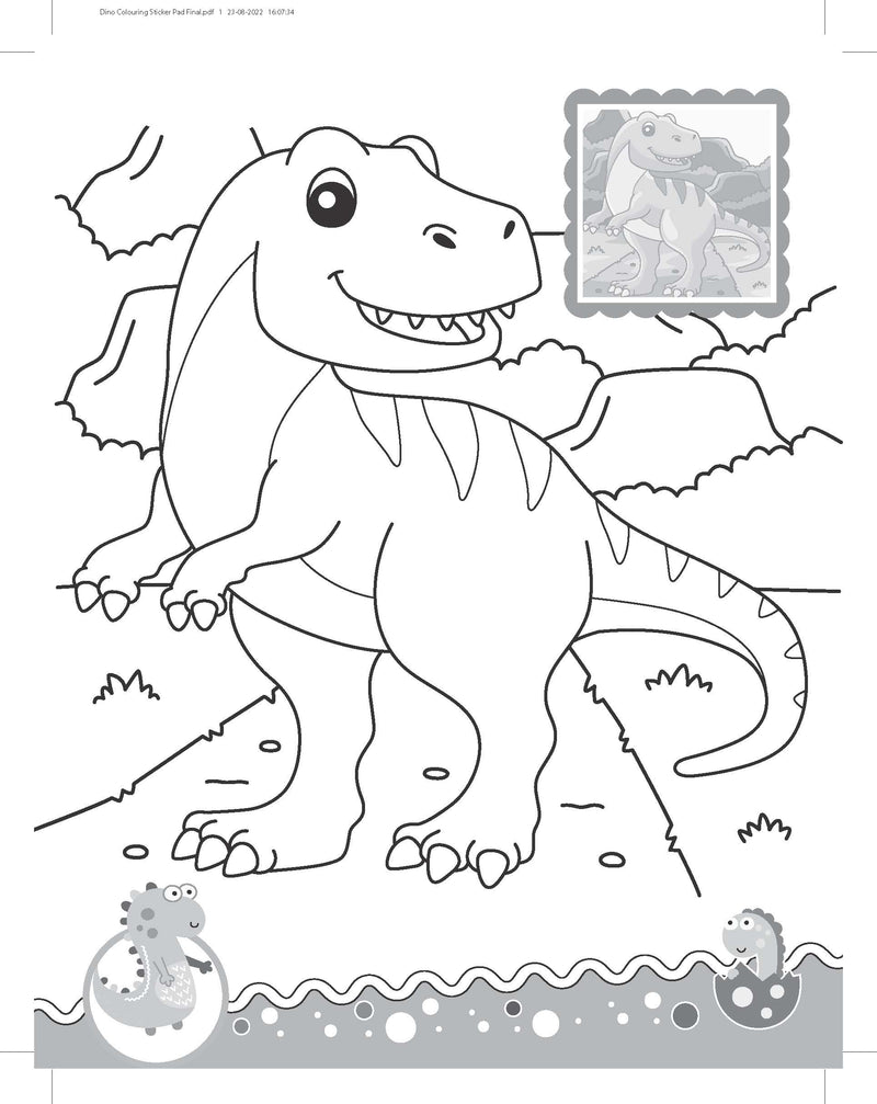 Dinosaurs- It's Colour time with Stickers : Children Drawing, Painting & Colouring Book By Dreamland