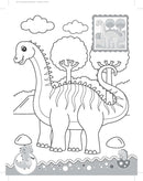 Dinosaurs- It's Colour time with Stickers : Children Drawing, Painting & Colouring Book By Dreamland