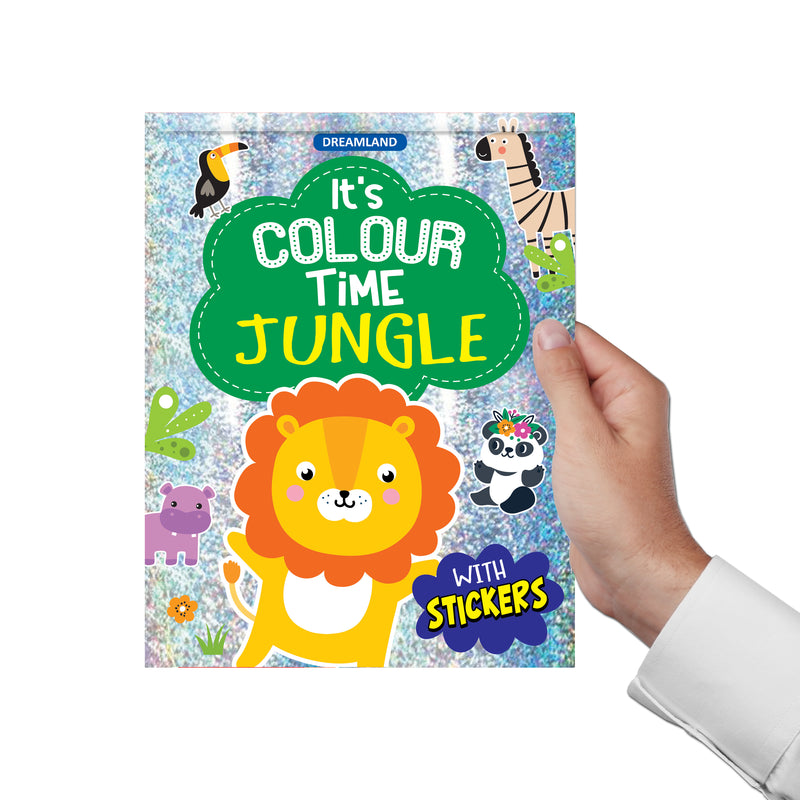 Jungle- It's Colour time with Stickers : Children Drawing, Painting & Colouring Book By Dreamland