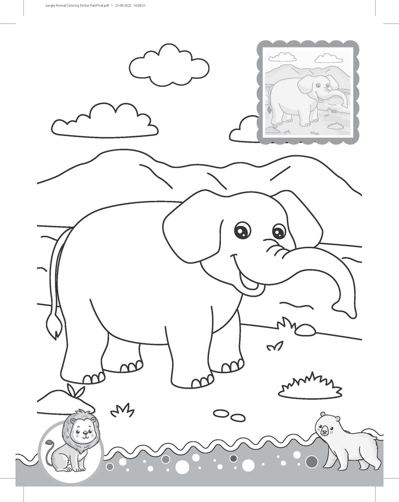 Jungle- It's Colour time with Stickers : Children Drawing, Painting & Colouring Book By Dreamland