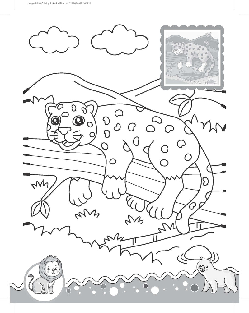 Jungle- It's Colour time with Stickers : Children Drawing, Painting & Colouring Book By Dreamland