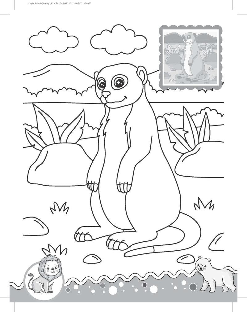 Jungle- It's Colour time with Stickers : Children Drawing, Painting & Colouring Book By Dreamland