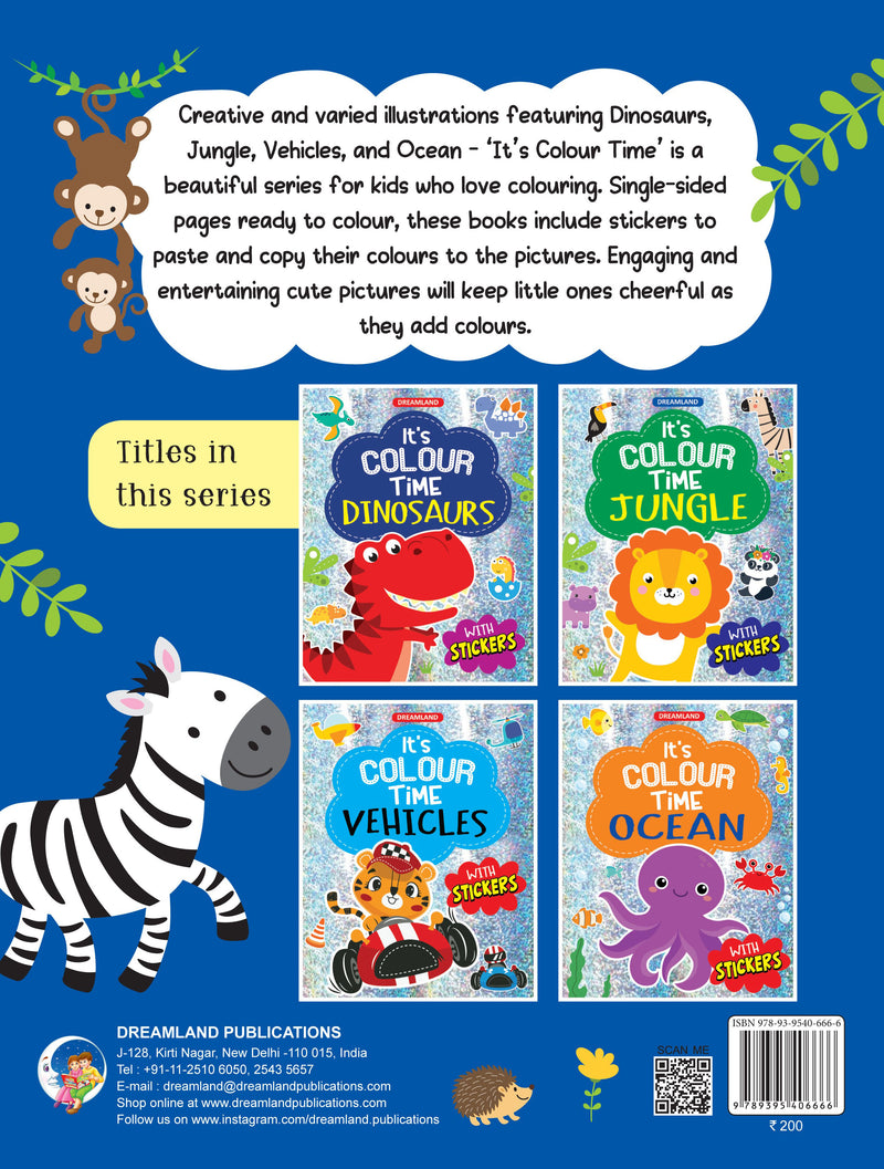 Jungle- It's Colour time with Stickers : Children Drawing, Painting & Colouring Book By Dreamland