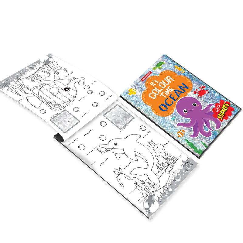 Ocean- It's Colour time with Stickers : Children Drawing, Painting & Colouring Book By Dreamland