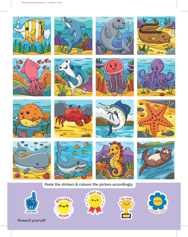 Ocean- It's Colour time with Stickers : Children Drawing, Painting & Colouring Book By Dreamland