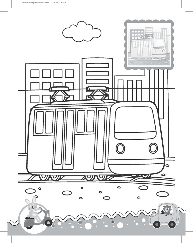 Vehicles- It's Colour time with Stickers : Children Drawing, Painting & Colouring Book By Dreamland