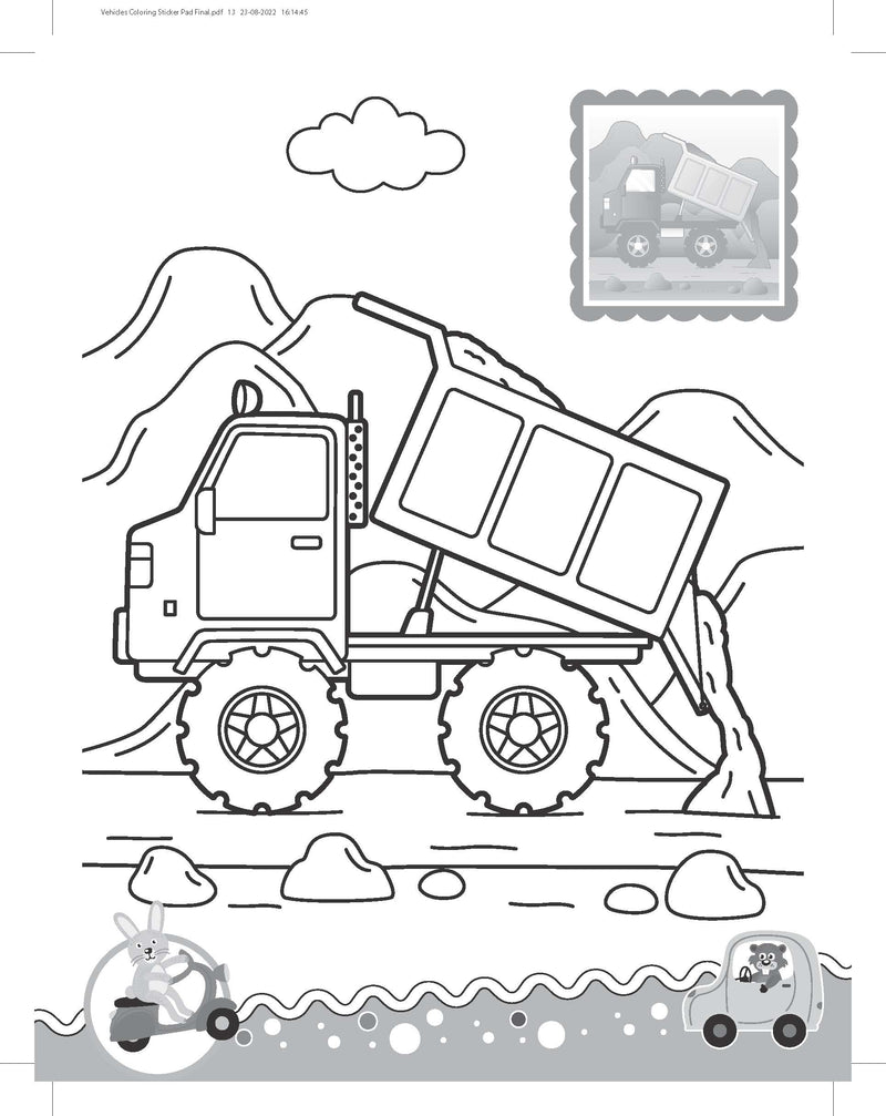 Vehicles- It's Colour time with Stickers : Children Drawing, Painting & Colouring Book By Dreamland