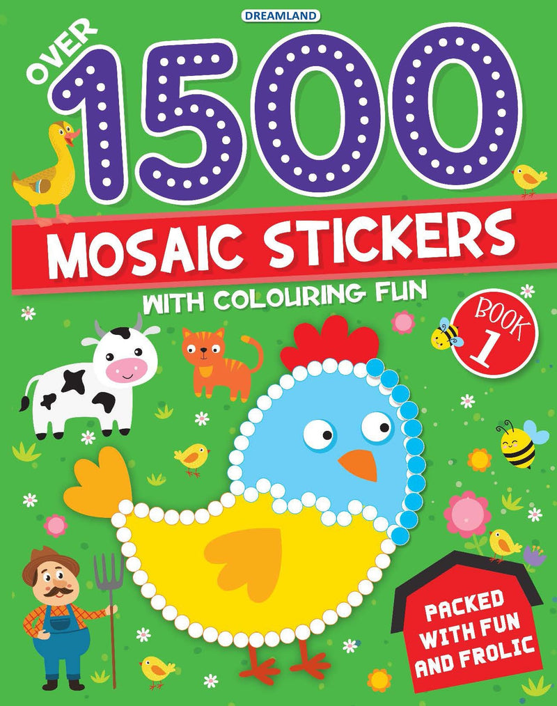 1500 Mosaic Stickers Book 1 with Colouring Fun  - Sticker Book for Kids Age 4 - 8 years