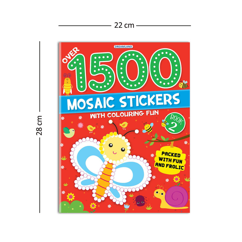 1500 Mosaic Stickers Book 2 with Colouring Fun  - Sticker Book for Kids Age 4 - 8 years