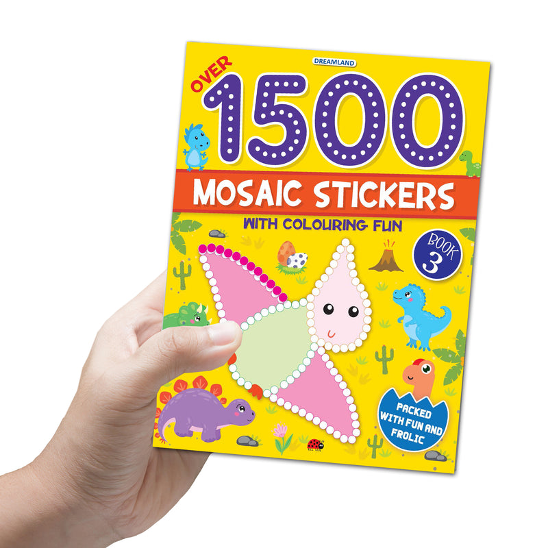 1500 Mosaic Stickers Book 3 with Colouring Fun  - Sticker Bok for Kids Age 4 - 8 years