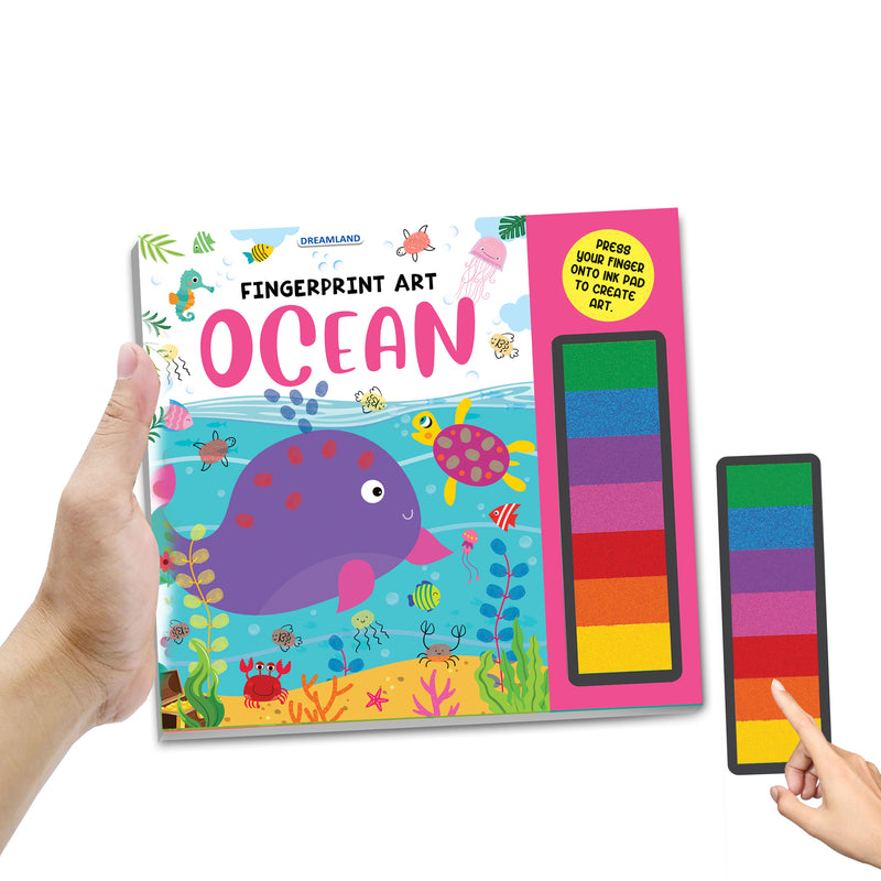 Fingerprint Art Activity Book for Children - Ocean with Thumbprint Gadget : Children Colouring & Activity Book By Dreamland