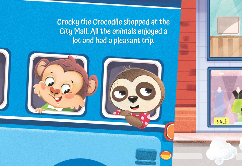 A City Tour on the Bus- A Shaped Board book with Wheels : Children Picture Book By Dreamland