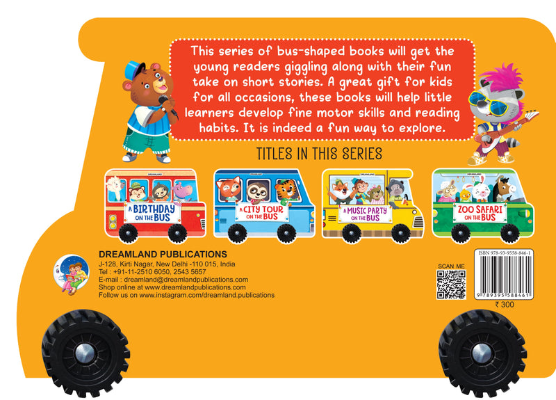 A Music Party on the Bus- A Shaped Board book with Wheels : Children Picture Book By Dreamland