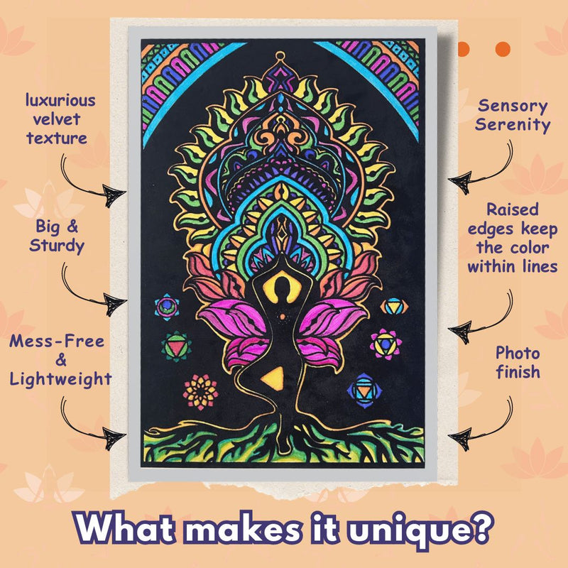 PEPPLAY VELVET COLOURING POSTERS - YOGA