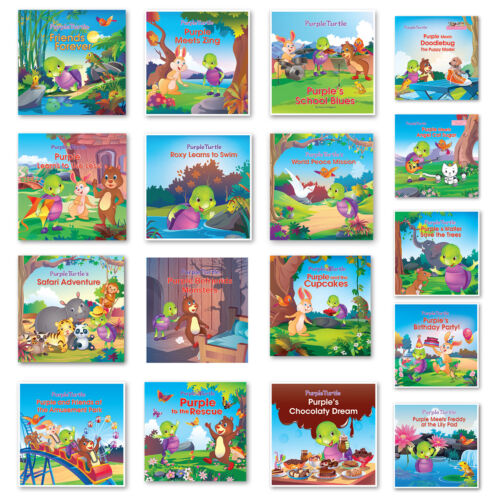 Purple Turtle Story Books for 3-8 Year Kids (17 story books Combo pack) Picture Books
