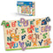 Little Berry Alphabet Letters Wooden Puzzle Tray - Knob and Peg Puzzle Multicolour - 26 Pegs