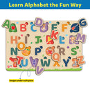 Little Berry Alphabet Letters Wooden Puzzle Tray - Knob and Peg Puzzle Multicolour - 26 Pegs
