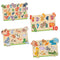 Little Berry My First Wooden Puzzle Tray (Set of 4): ABC, Numbers, Jungle Animals, Farm Animals - Knob and Peg Puzzle Multicolour - 36 Pegs