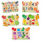Little Berry My First Wooden Puzzle Tray (Set of 5): ABC, Numbers, Fruits, Vegetables, Shapes - Knob and Peg Puzzle Multicolour - 36 Pegs