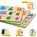 Little Berry My First Wooden Puzzle Tray (Set of 3): ABC, Numbers & Shapes - Knob and Peg Puzzle Multicolour - 36 Pegs