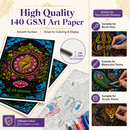 Sacred Mandala Poster Coloring Kit | 5 High-Quality Art Sheets | Indian Peaceful Activity for Mindfulness, Gifting, Kids, Adults, Teen, Women