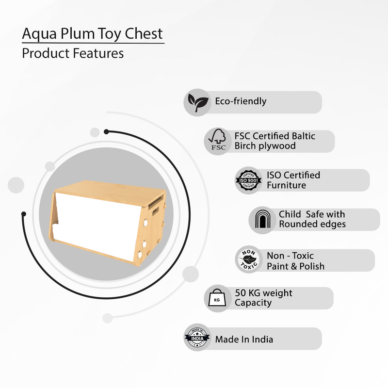 Aqua Plum Toy Chest-White (Pre-Order)