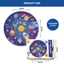 Mini Leaves 72 Pieces Wooden Round Space Jigsaw Puzzle for Kids
