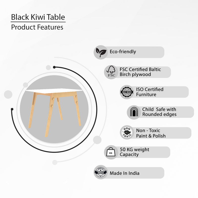 Black Kiwi Table-White (Pre-Order)