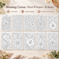 10 Poster Blooming Canvas Floral Whispers | Premium A4 Zentangle Doodle Coloring Kit | Coloring Guide Included