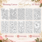 10 Poster Blooming Canvas Petal Symphony | Premium A4 Zentangle Doodle Coloring Kit | Coloring Guide Included