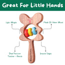 Bear-Shaped Neem wood Teether Rattle for 3 Months and Up