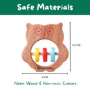 Owl-Shaped Neem wood Teether Rattle for 3 Months and Up