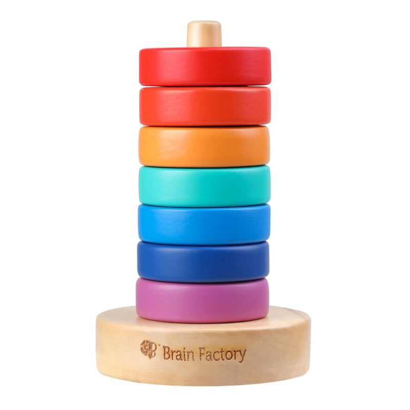 Wooden Rainbow Stacking Toy For Kids 12 Months and Up