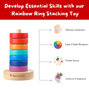 Wooden Rainbow Stacking Toy For Kids 12 Months and Up