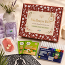 Wellness Gift Box for Women & Men | Self Care Hamper with 3 Meditative Colouring Sheets, 12 Sketch Pens, Lavender Bath Salt, Wax Sachet & Herbal Tea | Corporate, Birthday, Rakhi & Festive Gift