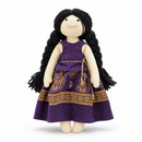 Radha – Handmade Soft Doll for Kids in Purple Dress with Golden Motifs | Perfect for Gifting, Rakshabandhan, Birthdays