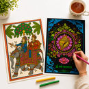 Indian Art Forms & Sacred Neon Mandala Poster Coloring Kit | 10 High-Quality Art Sheets, Coloring pens | Perfect for Gifting Adults, Kids, Teens