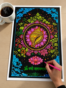 Sacred Mandala Poster Coloring Kit | 5 High-Quality Art Sheets | Indian Peaceful Activity for Mindfulness, Gifting, Kids, Adults, Teen, Women