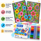 10 Poster Blooming Canvas Petal Symphony | Premium A4 Zentangle Doodle Coloring Kit | Coloring Guide Included