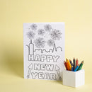 ilearnngrow DIY New Year Card ( Set of 3 cards , pencil color and Glitter)